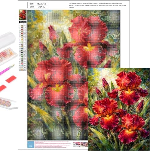 Axquilon Flowers Diamond Art Kits for Adults 12x16 inch