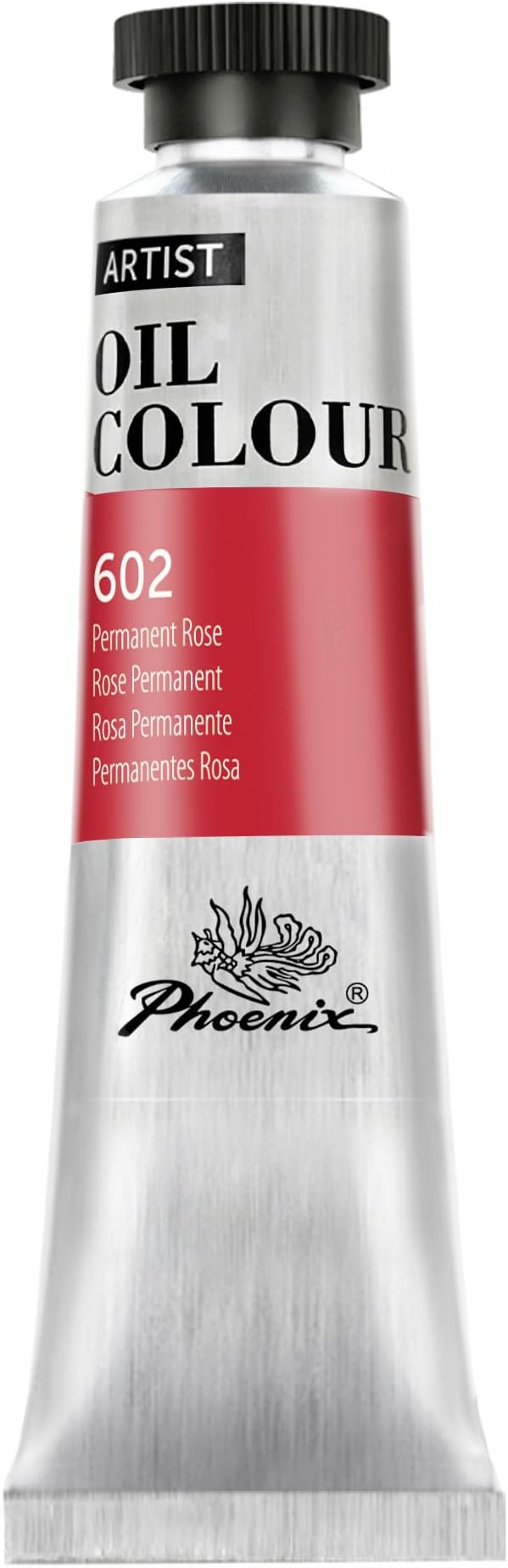 PHOENIX Permanent Rose Oil Paint - 40ml / 1.35 Fl oz. Single Tube - Artist Quality Oil Based Paint for Professionals
