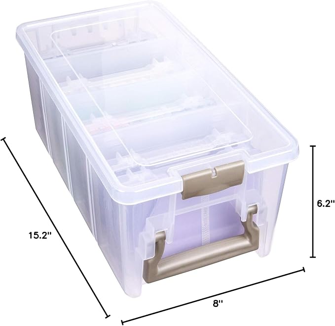 ArtBin Semi Satchel Photo Storage Photo & Craft Organizer Set, Large Box with [8] Plastic Storage Cases Inside, Clear