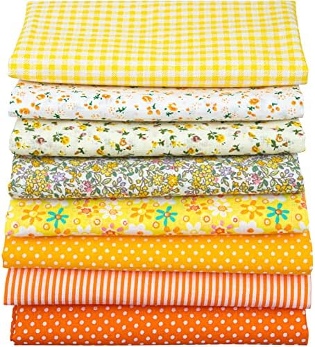 Aubliss 8pcs Fat Quarter Fabric Bundles (100% Cotton - 20'' x 20'')