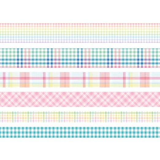 YUBBAEX 6 Rolls Plaid Washi Tape Set Basic Grid Masking Decorative Tapes for Arts, DIY Crafts, Journals, Planners, Scrapbooking, Wrapping (Rainbow Plaid)