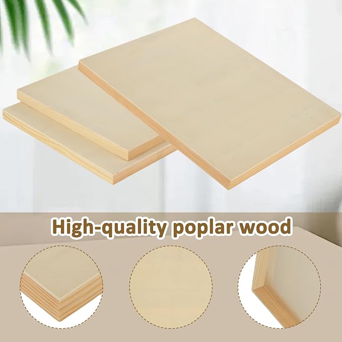8 Pack Wood Canvas 11 x 14 inch Unfinished Wooden Panels Board Cradled Wood Panels for Painting, Arts, Pouring Use with Oils, Acrylics