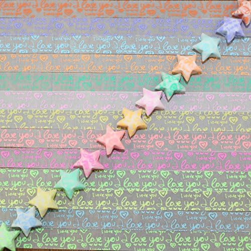 Yeooyoor Origami Stars Papers Package DIY Paper, 600 Sheets - 20 Colors (Glows in the Dark)