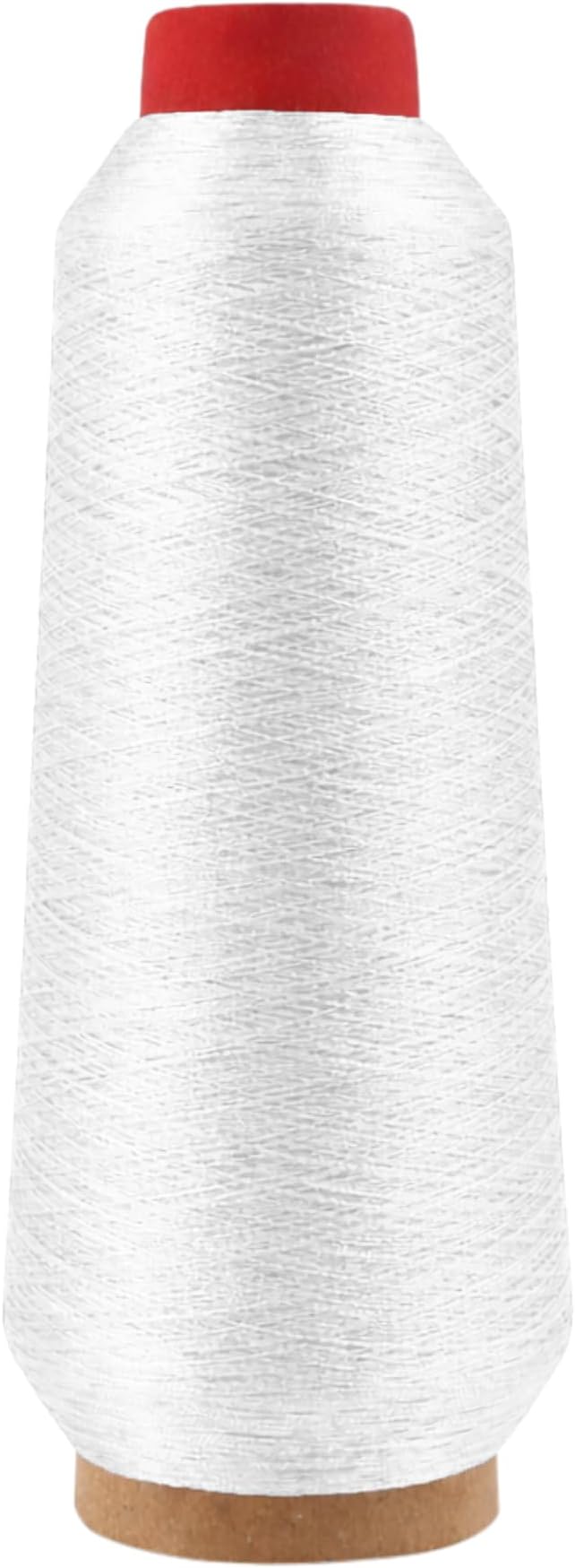 Mandala Crafts Metallic White Embroidery Floss for Sewing, 3281 Yard Spool