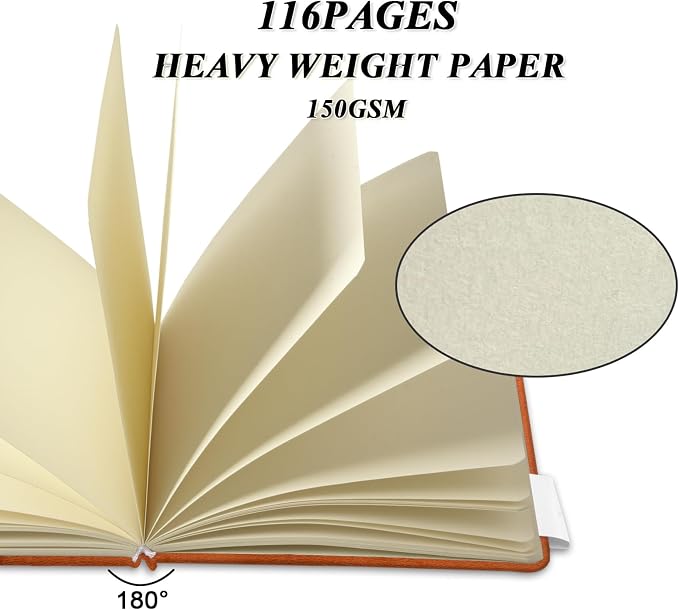 5" x 5" Hardcover Sketch Book,58 Sheets Small Mixed Media Pocket Sketch Pad