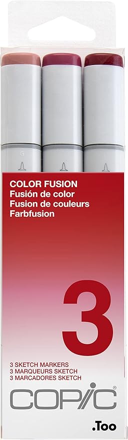 Copic Sketch Fusion #3 Red 3-Color Refillable Dual-Tip Alcohol Markers