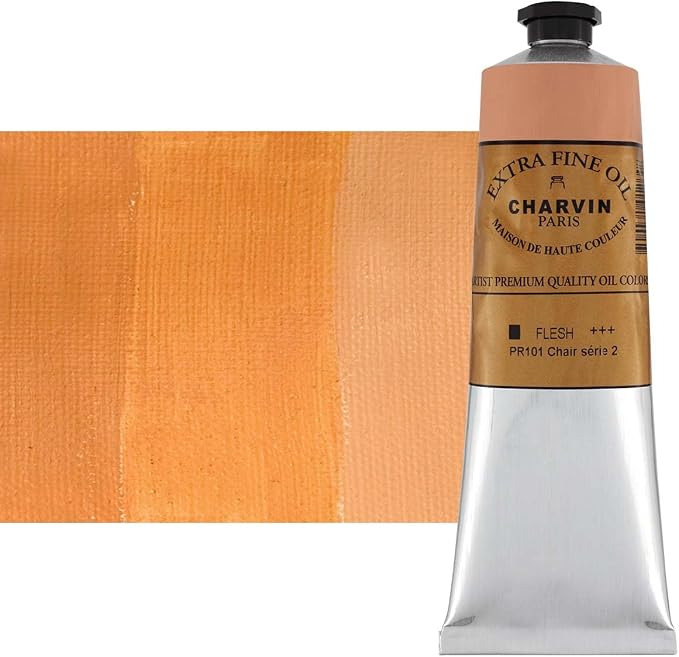 Charvin Extra Fine Oil Paint, Flesh 150 ml - Triple-Milled, Rich Texture, Poppy Oil-Based, Light-Fast, Handmade, Archival Quality