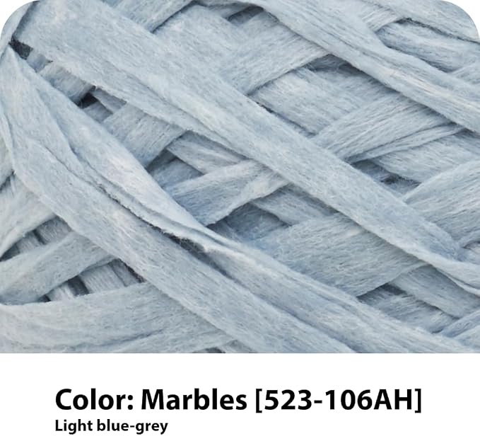Lion Brand Yarn, Rewind Tape Crochet Yarn, Marbles, Blue, 3 Pack