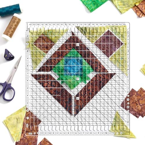 Quilting Ruler- 12.5 * 12.5" Slotted Rulers for Quilting and Sewing Quilt Strip Rulers for Fabric Precise Cutting