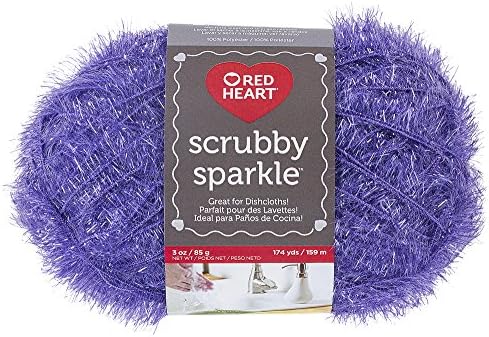 Red Heart Scrubby Sparkle Yarn, Grape