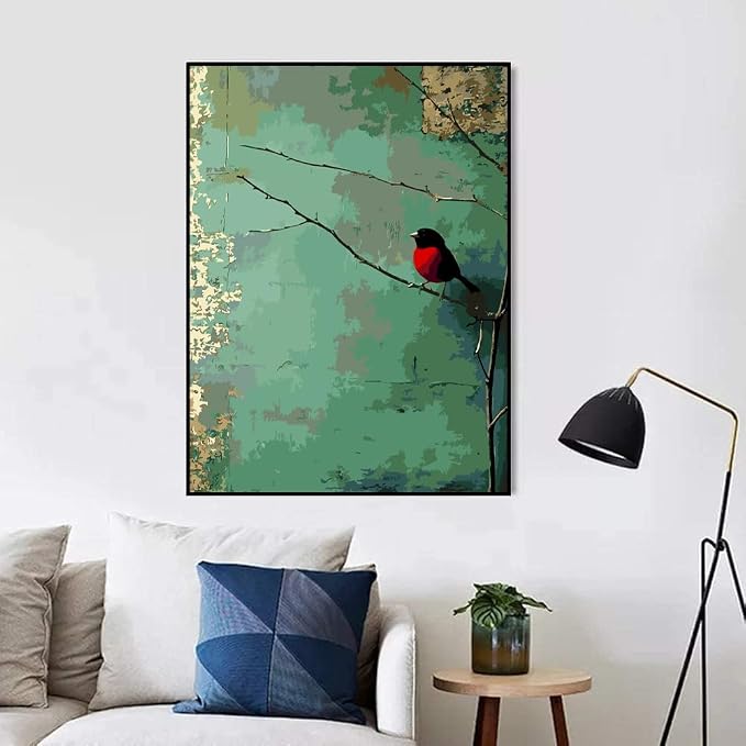 Birds Plant Paint by Numbers Kit for Adults, Color By Numbers for Adults | Funny Birds Plant Painting by Number Kits On Canvas, Number Artist Paint by Number Kit Funny Without Frame DIY, 12x16in