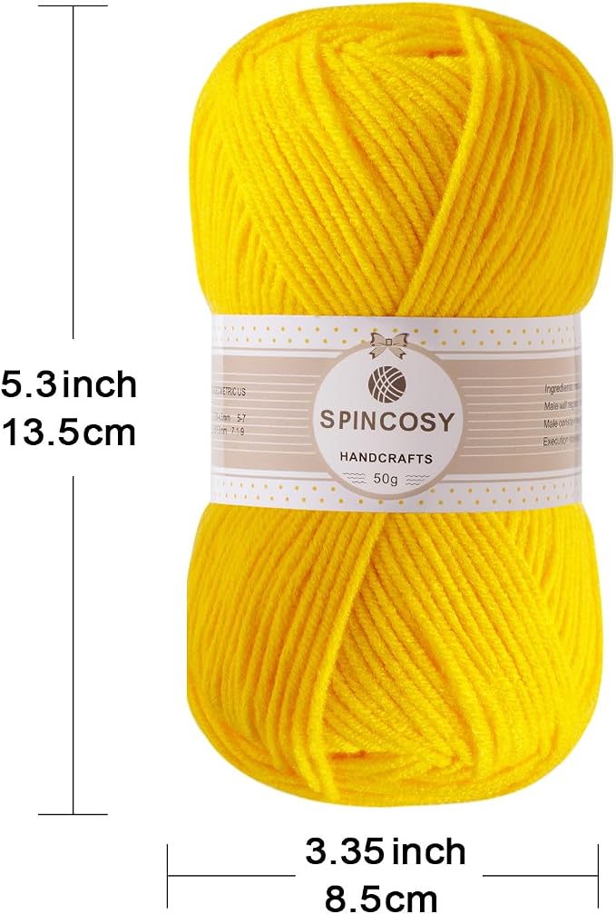 2 Pcs Crochet Yarn, Feels Soft 280 Yards Assorted Colors 4ply Acrylic Yarn for Crochet & Hand Knitting - Bright Red