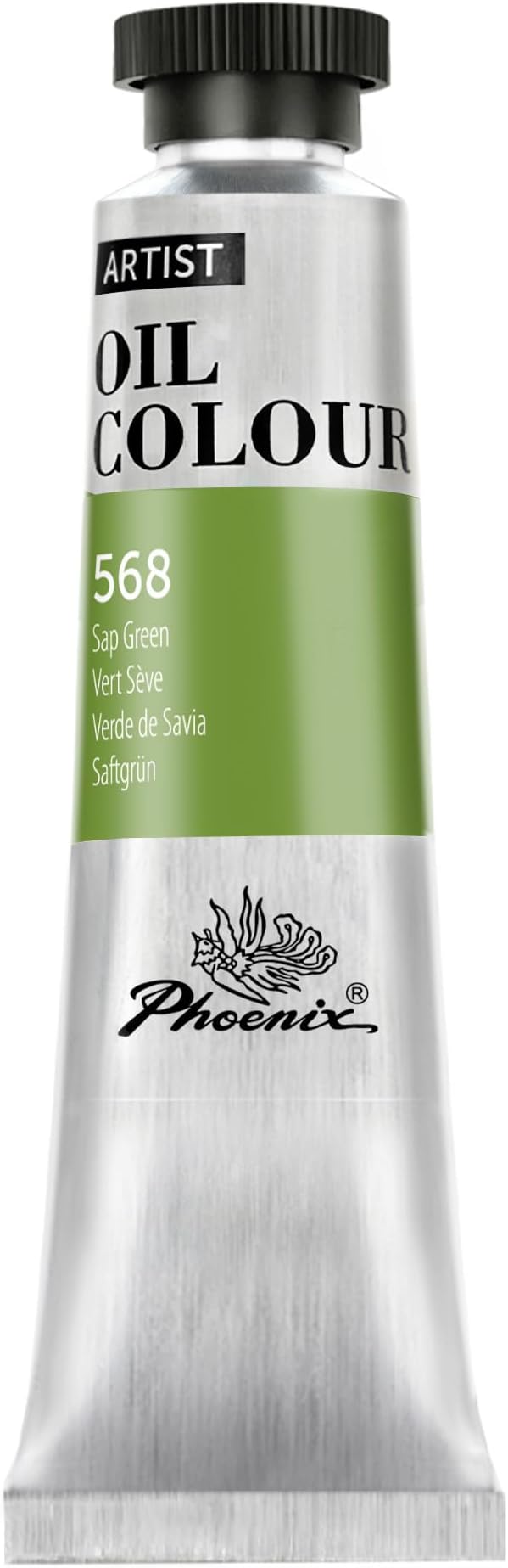 PHOENIX Sap Green Oil Paint - 40ml / 1.35 Fl oz. Single Tube - Artist Quality Oil Based Paint for Professionals