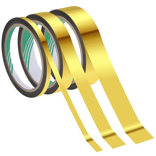 Zonon Laser Gold Washi Tape for Wall Decor Self Adhesive 5/15/25mm
