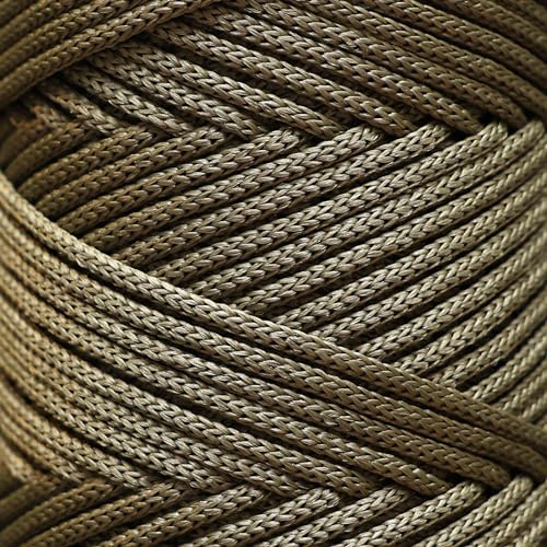 Makromecity, Premium Polyester Macrame Cord 3mm x 131 Yards (394 feet) 3mm Polypropylene Olive Drab Macrame Cord Crochet Macrame Bag Cord Crafts for Wall Hangings, Bags, Underplate, Rug