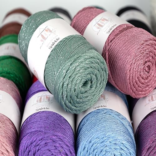 Makromecity Sparkle Polypropylene Macrame Cord 3mm x 131 Yards (394 feet) Premium Polyester Macrame Cord for Macrame Art & Crafts for Wall Hangings, Bags, Underplate, Rug