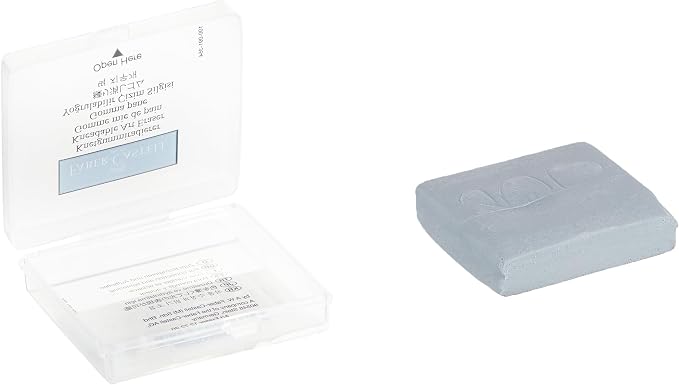 Faber-Castell Kneadable Eraser for Artists in Storage Case - Absorbent Kneaded Erasers, Art Eraser, Grey (Pack of 3)