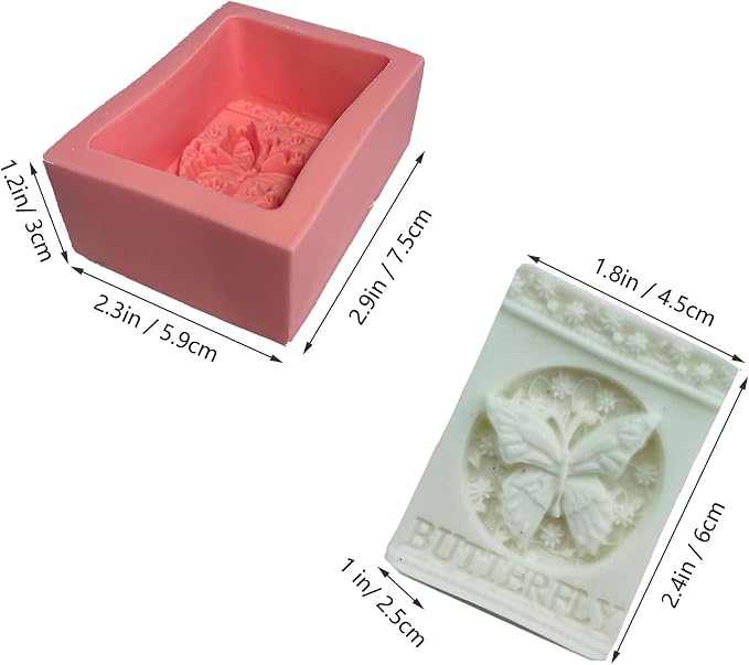 Natural Tree Flowers Silicone Soap Mold for Natural Skincare Soap Making, DIY Skincare Products & Small Business Soap (Butterfly)