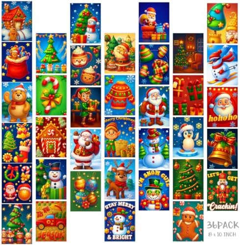 Harloon 36 Pcs Afro Queen Pre Drawn Canvas 8x10,Warm Christmas