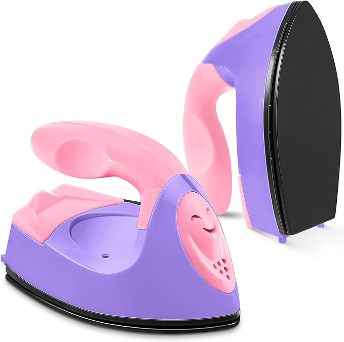 Honoson Mini Craft Iron with Charging Base Tiny,Dark Pink, Light Purple