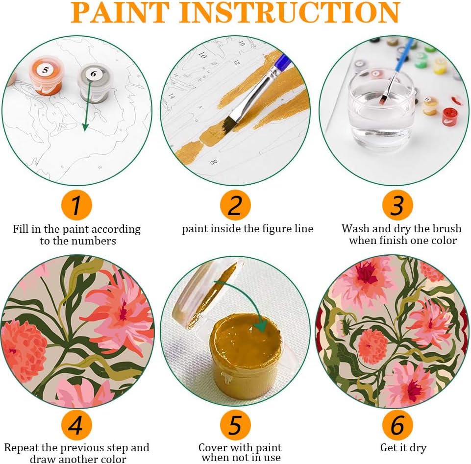 Axquilon 3 Packs Framed Paint by Numbers Kit for Adults 8x10in