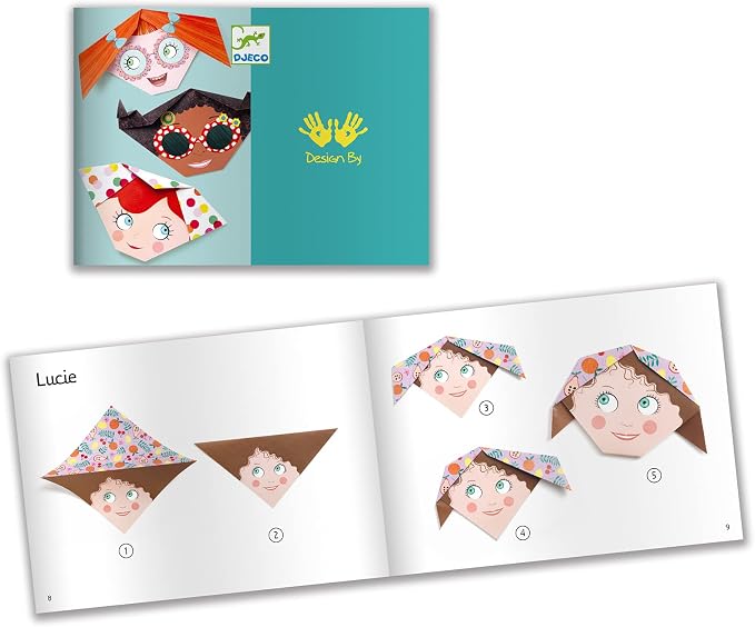 DJECO Pretty Faces Origami Paper Craft Kit – Level 1