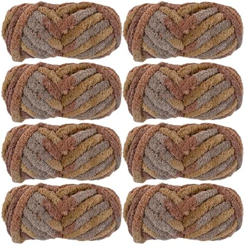 Chunky Yarn for Hand Knitting, No7 Thick Yarn, 250Grams 32Yards, Pack of 4, Perfect for Knitters and Crafters (Marshmallow)
