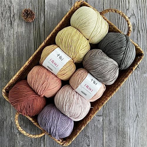 Fine Weight Knitted and Crocheted Cotton Yarn, 100% Long Staple Cotton Yarn, Baby Sports, 2 Packages of 100g/3.52oz (Per Skein 50g/162yards)-Phantom Grey