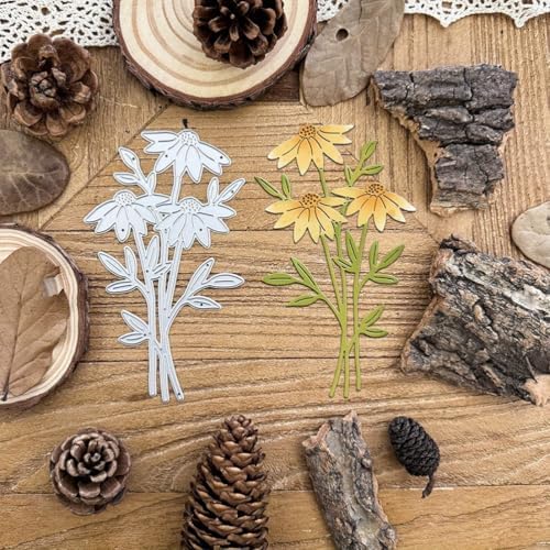 Scrapbooking Die-Cuts, Layer Frame Net Set Metal Cutting Dies for Card Making, Paper Craft Template, Background Embossing Stencils, DIY Album Décor (Sunflower Bouquet-12.6x8cm)