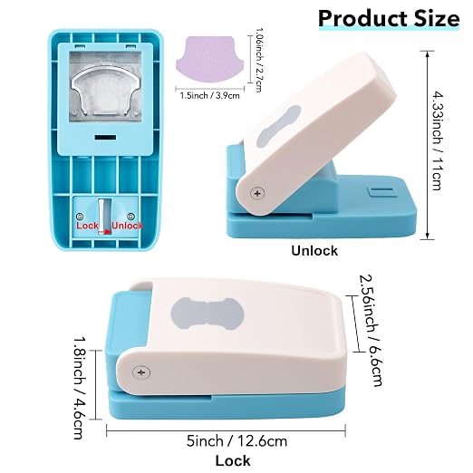 1.5 inch Tab Punch, Rounded Tab Shaped Punch for Creating Custom Tabs on Craft Projects, DIY Index Tabs Puncher Ideal for Scrapbooking, Organize Files, Journals, NoteBook, Planner Inserts, Card Making