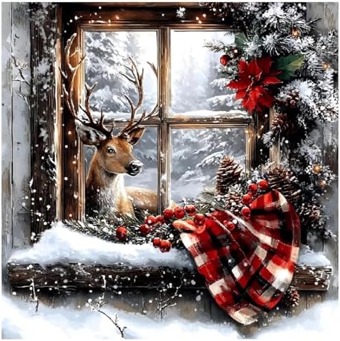 xcemhil Deer Paint by Numbers Kit for Adults, Deer Painting by Numbers, Adult Paint by Number Kits Suitable for Gifts and Interior Decor - 16x20 Inch