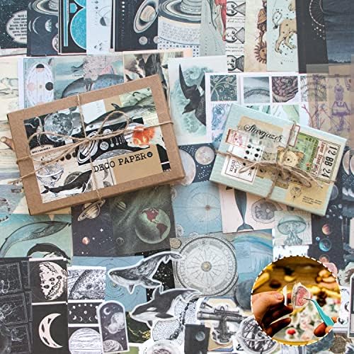 Aromoty 260 Pieces Vintage Art Scrapbooking Supplies Stickers,Aesthetic Washi Stickers Paper Kit Stationary Junk Bullet Journals,Daily Planner,DIY Craft Tweezers Cottagecore Decor