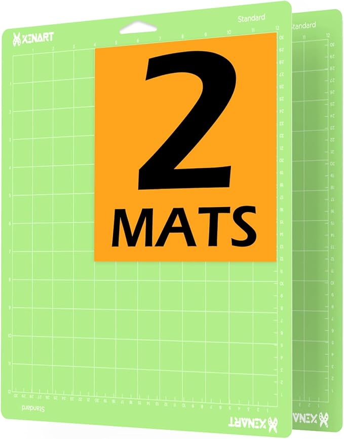 2pcs Standard Cutting Mats for Cricut Maker 3,Explore 3,Maker,Air 2,12x12 inch Standard Sticky Grip 12x12" Green Replacement Cut Mat for Cricut