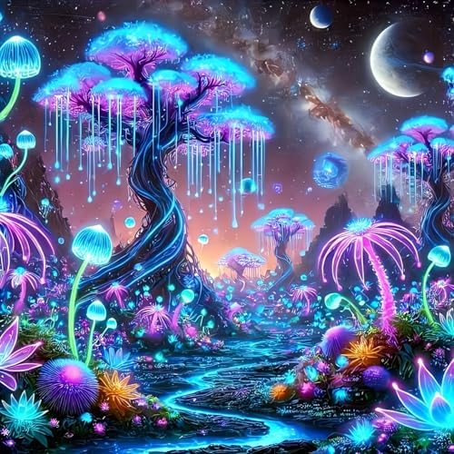 Acelii 5D Diamond Art Kits for Adults Beginners,Fantasy Forest DIY Full Round Drill Diamond Painting Kits, Paint by Diamonds Dots Gem Art Easy,Home Wall Decor 14X14 Inch