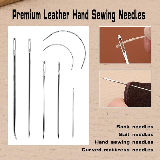 Waxed Thread, Upholstery Needle and Thread 55 Yards 150D Flat