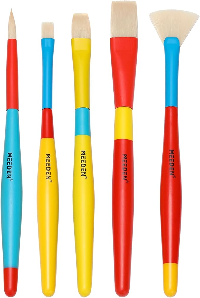 MEEDEN Paint Brushes Set for Kids: Brush Set for Toddlers 5 Pcs