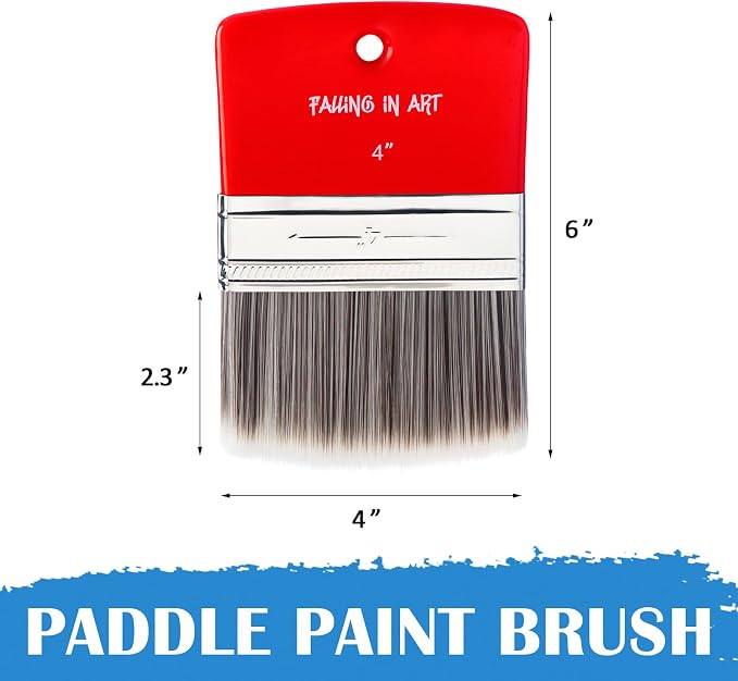 Falling in Art 4 Inch Filbert Paddle Paint Brush | Scale Brush, Blending Paint Brush for Oil and Acrylic Paints