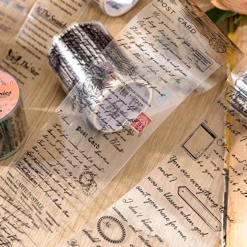 Alideco 6 pcs Decorative Adhesive Tapes Cartoon PET Tape Great for Bullet Journal Supplies, Arts, Scrapbook, DIY Crafts, Planners (shiguangshugao)
