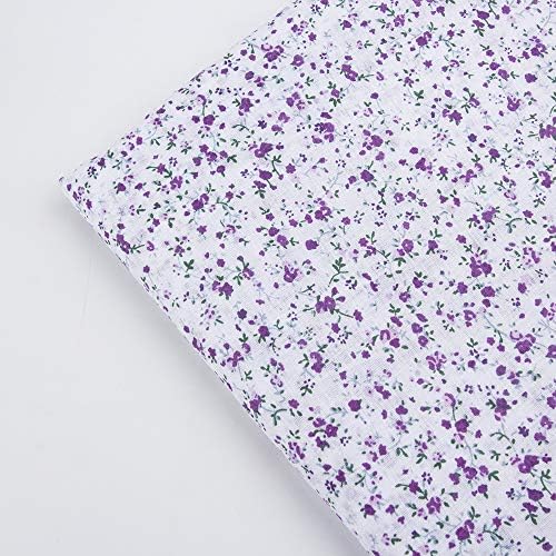 7Pcs 20" x 20" Cotton Fabric DIY Making Supplies Quilting Patchwork Fabric Fat Quarter Bundles DIY for Quilting Cotton Patchwork Cushions (Purple, 20" x 20")