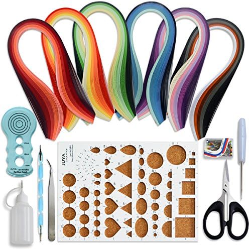 JUYA Paper Quilling Kit 30 Colors 600 Strips 8 Tools, Blue Set, 5mm