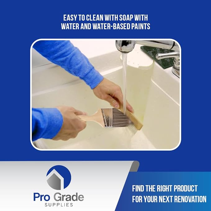 Pro Grade - Paint Brushes - 2Ea 3" Angle Brushes (Pack of 2)