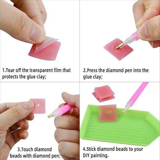 72 Pieces Diamond Glue Clay Painting Glue Clay DIY Diamond Embroidery Wax Tool Set Painting Wax for 5D Diamond Art Drilling Embroidery Cross-Stitch Diamond Art Glue Wax (2 x 2 cm)