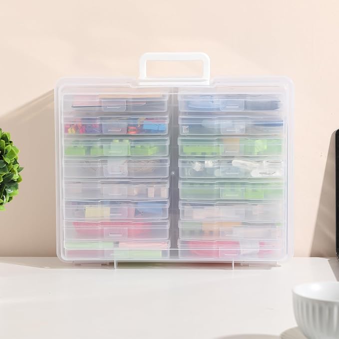 novelinks Photo Storage Boxes with Handle, Photo Organizers and Storage | 2Pack Clear, Photo Albums 4x6 Pictures, Photo Cases, Classroom Organization, Index Card Box, Photo Card Holder, Seed Storage