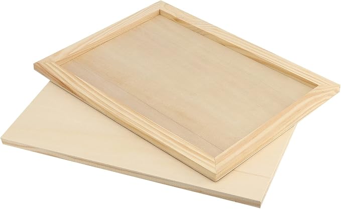 MANCHAP 12 Pack 9 x 12 Inch Wood Canvas Panels, Unfinished Cradled Painting Panel Boards, Artist Canvas for Painting, Encaustic Art, Wood Burning, Pouring, Crafts