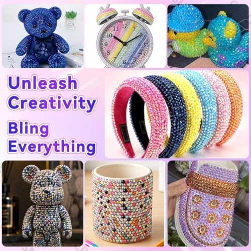 28000 Pcs Color Rhinestones Bedazzling Kit, Resin Rhinestones for Crafts