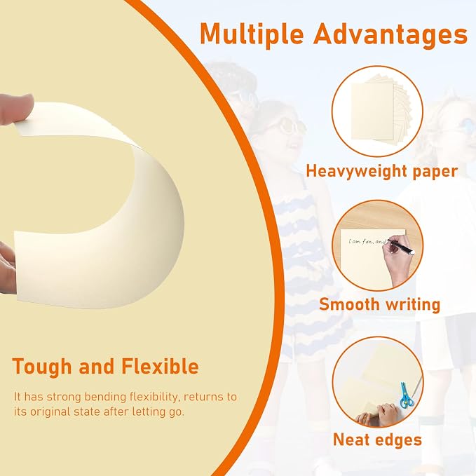 Guakicae 60 Sheets Cream Flat Cardstock 4 x 6 Ivory Paper 110lb