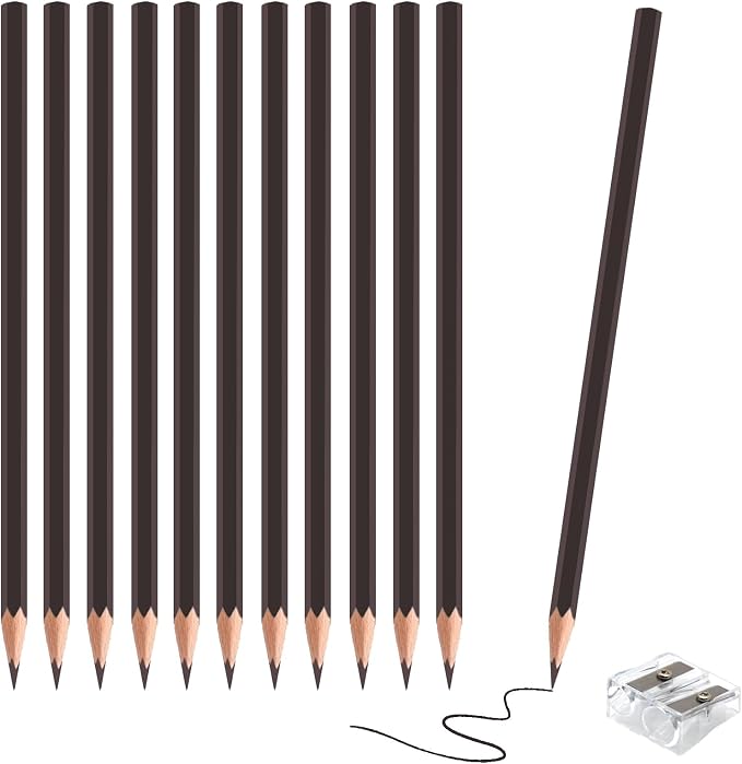 12 Pack Brown Colored Pencils for Kids, Pre-sharpened Art Pencils Back to School Supplies Set, Drawing Sketching Pencils for Students, Teachers, Classroom