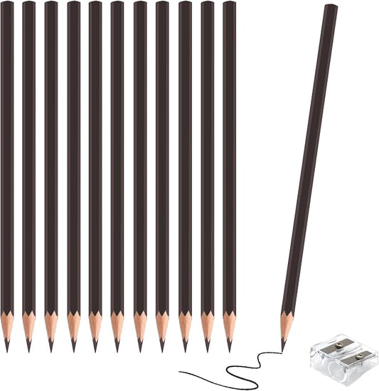 12 Pack Brown Colored Pencils for Kids, Pre-sharpened Art Pencils Back to School Supplies Set, Drawing Sketching Pencils for Students, Teachers, Classroom