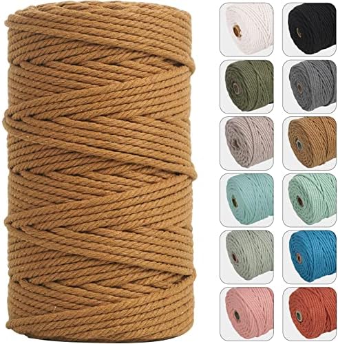 NOANTA 4mm 109yards Macrame Cord, Colored Cotton Macrame Yarn, Coffee