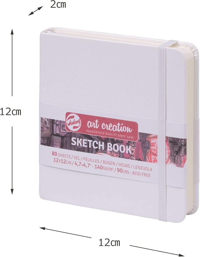 Talens Art Creation Sketchbook, White, 80 Sheets, 4.7 x 4.7 in